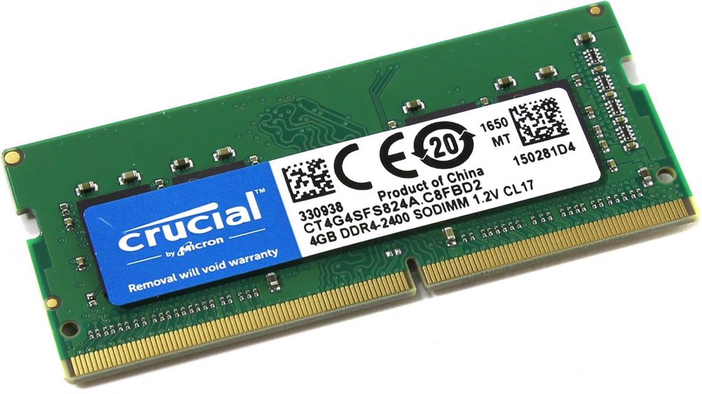 RAM Crucial có độ trễ CL16 và xung nhịp trong khoảng từ 2.300MHz và 2.666MHz.