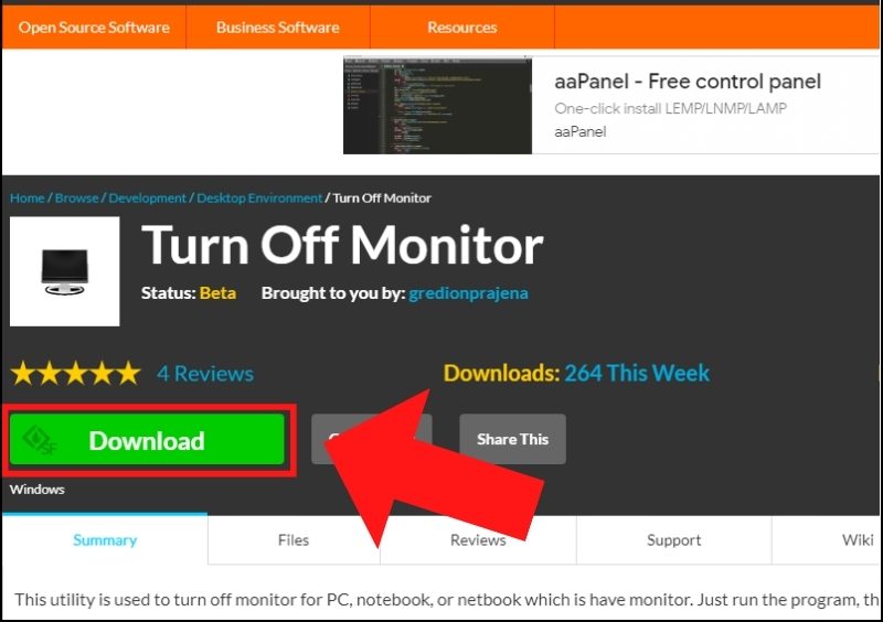 Sử dụng phần mềm Turn Off Monitor