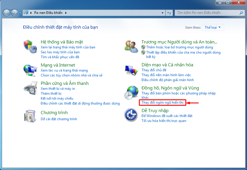 Cách chuyển sang giao diện tiếng Việt:
